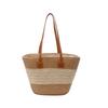 New Clash of Colours Summer Versatile Commuter Ladies Woven Tote Bag Simple Large-capacity Straw Bucket Bag