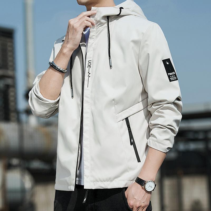 Men's Coat Spring and Autumn New Korean Style Loose Casual Work Jacket Men's Trendy Brand Hooded Jacket Men's Clothing