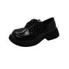 Height-increasing thick-soled lace-up small leather shoes 2025 spring new autumn and winter retro British style lazy one-pedal loafers