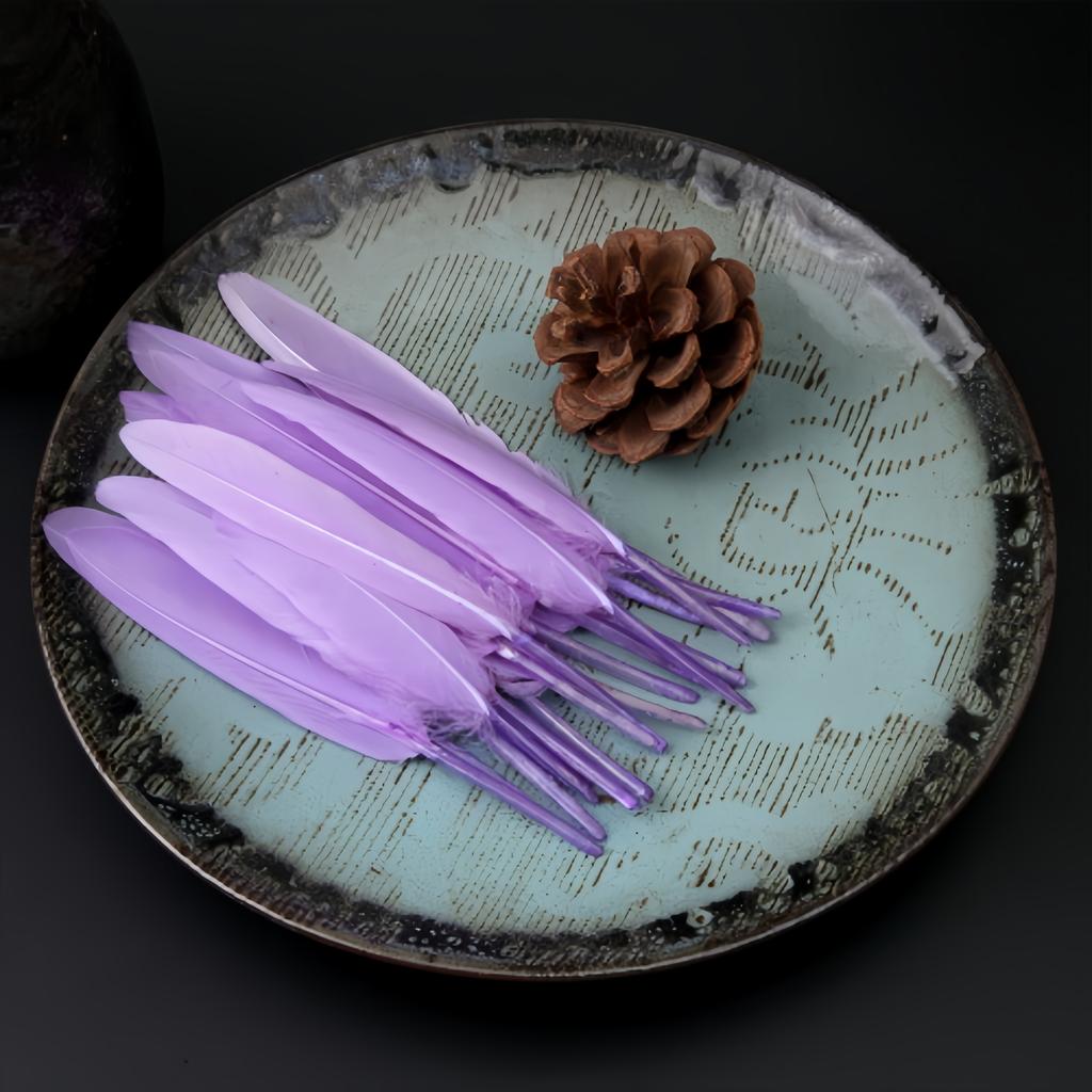 100Pcs Blue Goose Feathers 10-15cm Natural Dyed Feather for Wedding Decoration Party DIY Crafts Halloween Costume Supplies