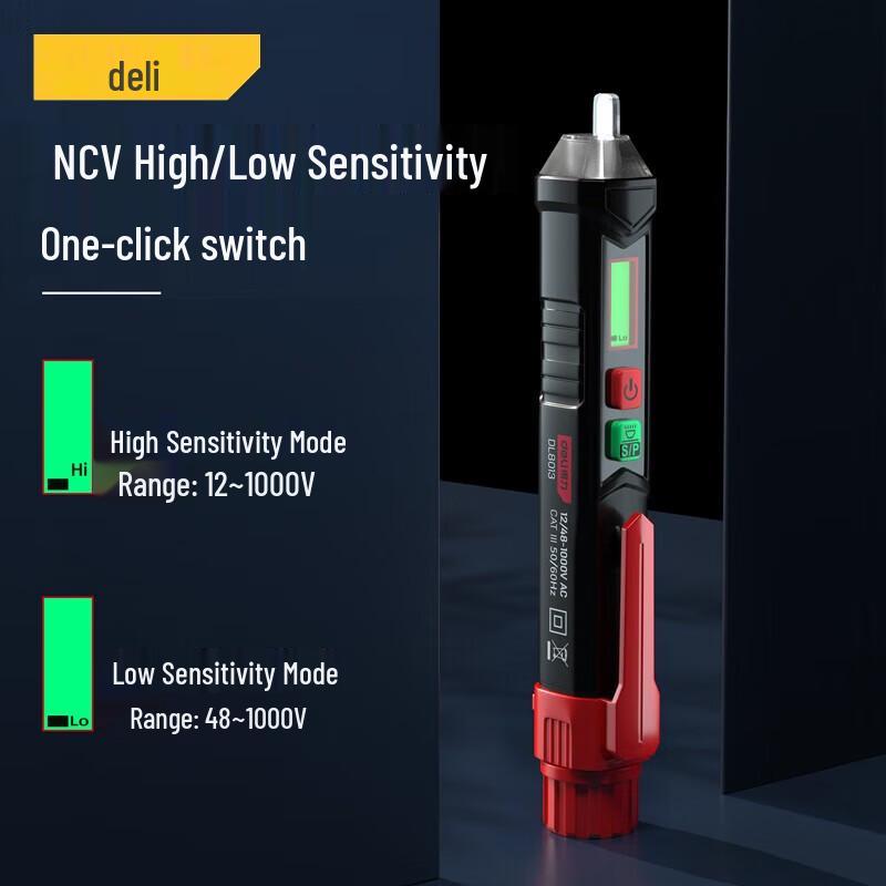 Deli DL8013 Non-Contact Voltage Tester Pen with Flashlight