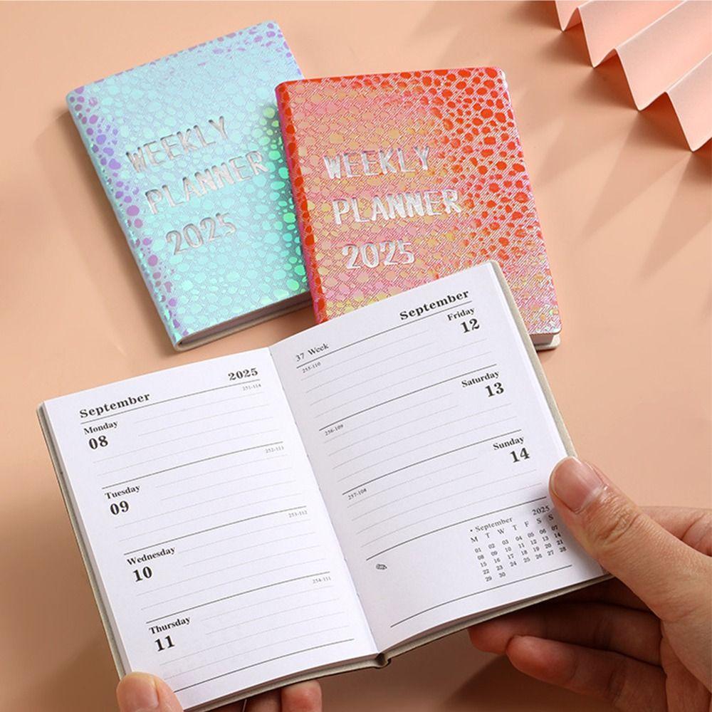 Efficiency Plan Leather Pocket Calendar Colorful Schedule Planner Notepad  School Office Supplies
