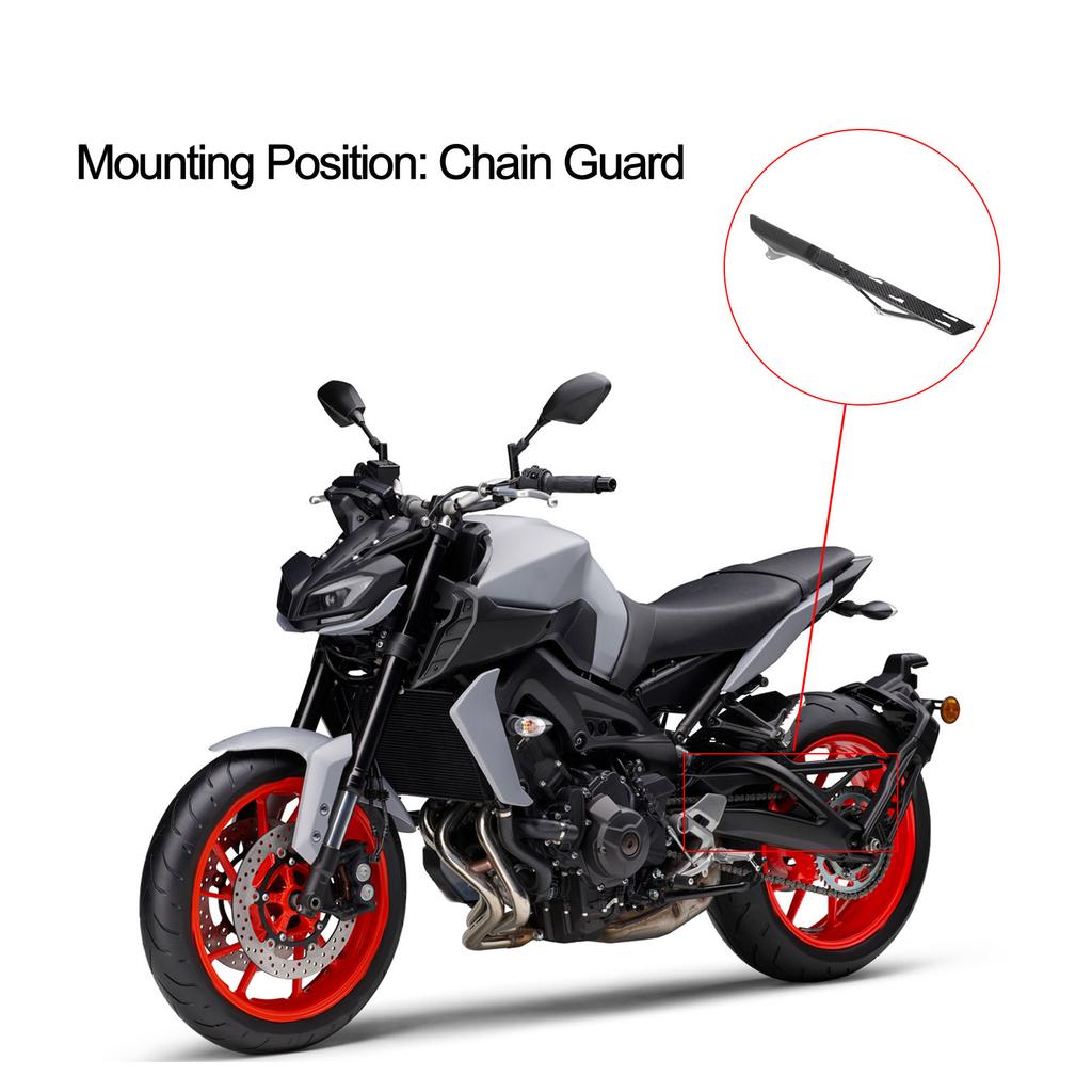 Motorcycle Chain Guard Real 3K Carbon Fiber Long Modification Replacement for MT‑09 2017‑2018