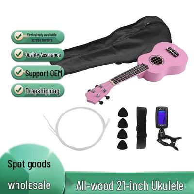 Ukulele Acustico in Legno Massello da 21 pollici per Ragazze Principianti con Accordatore
