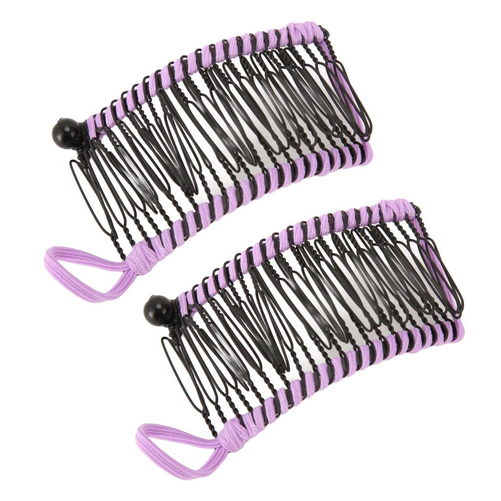 2pcs Banana Hair Clips Fashionable Stretchy Vintage Clincher Comb Tool for Women Thick Wavy Curly Hair