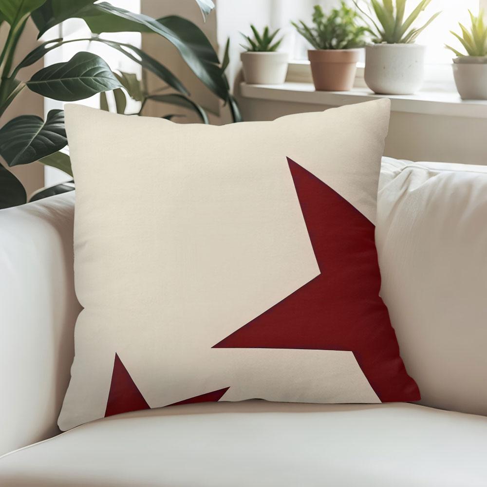 Burgundy Star square Jacquard Pillow Cover for Sofa Office Waist Cushion Cover Home Decorative Pillowcase