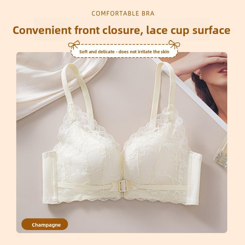 Female Summer Sexy Small Bosom Gathers To Show Big Lace Beauty Back Without Trace Before Button Underwear