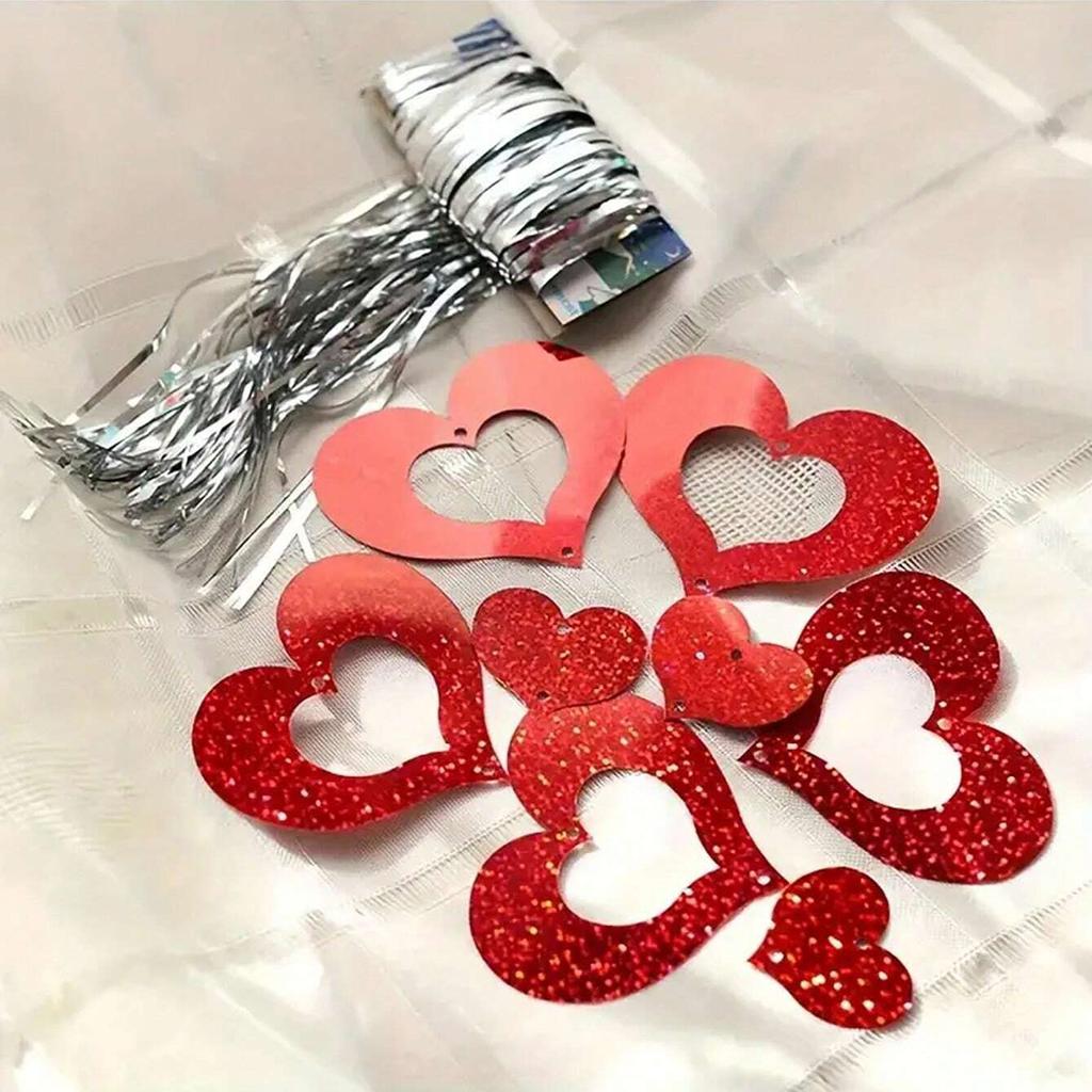 100pcs\bag Valentine's Day Love Pendants (with Lanyard), Wedding and Birthday Party Decorations, Sequin Pendants