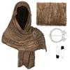 Cotton Linen Shawl With Geometric Pattern And Fringe For Casual Summer Wear