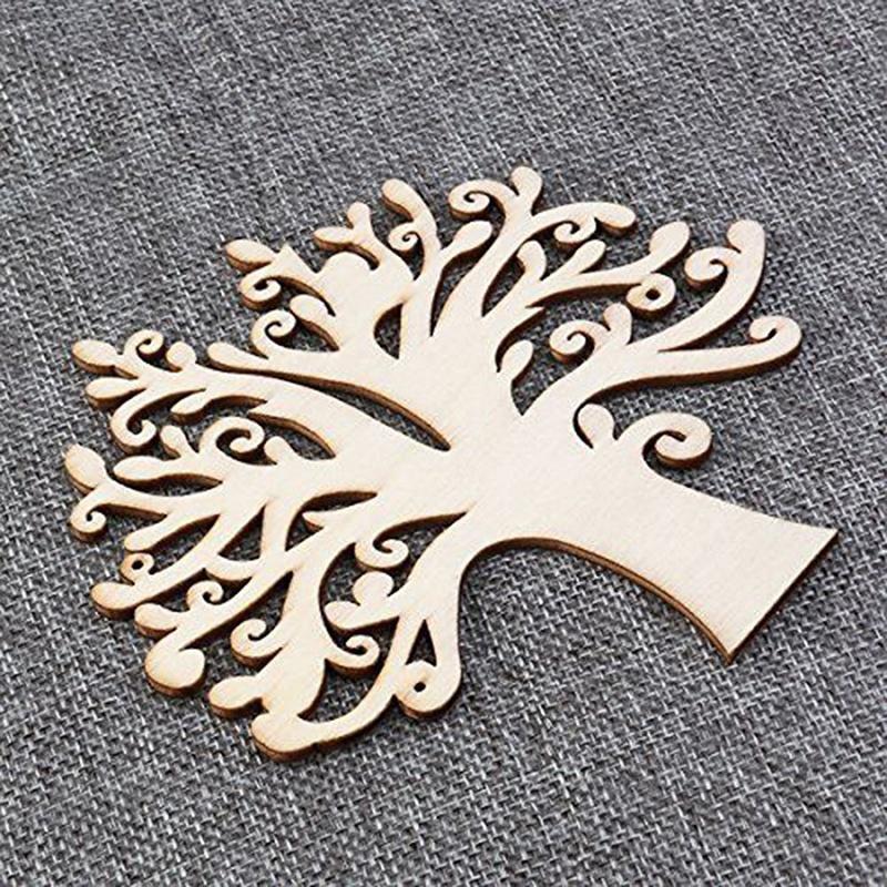 10 Pcs Wooden Tree Embellishments for Wedding Christmas
