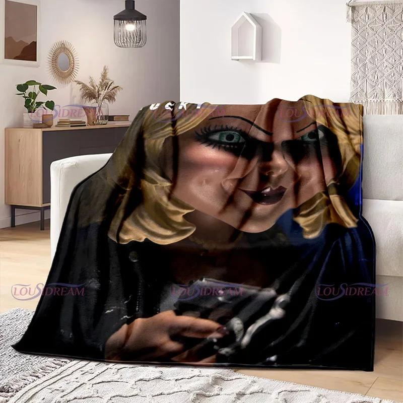 Watching Horror Stimulate Movie Blanket Child Play Character Chucky Blanket Home Couch Warm Bedspreads Soft Flannel Blanket