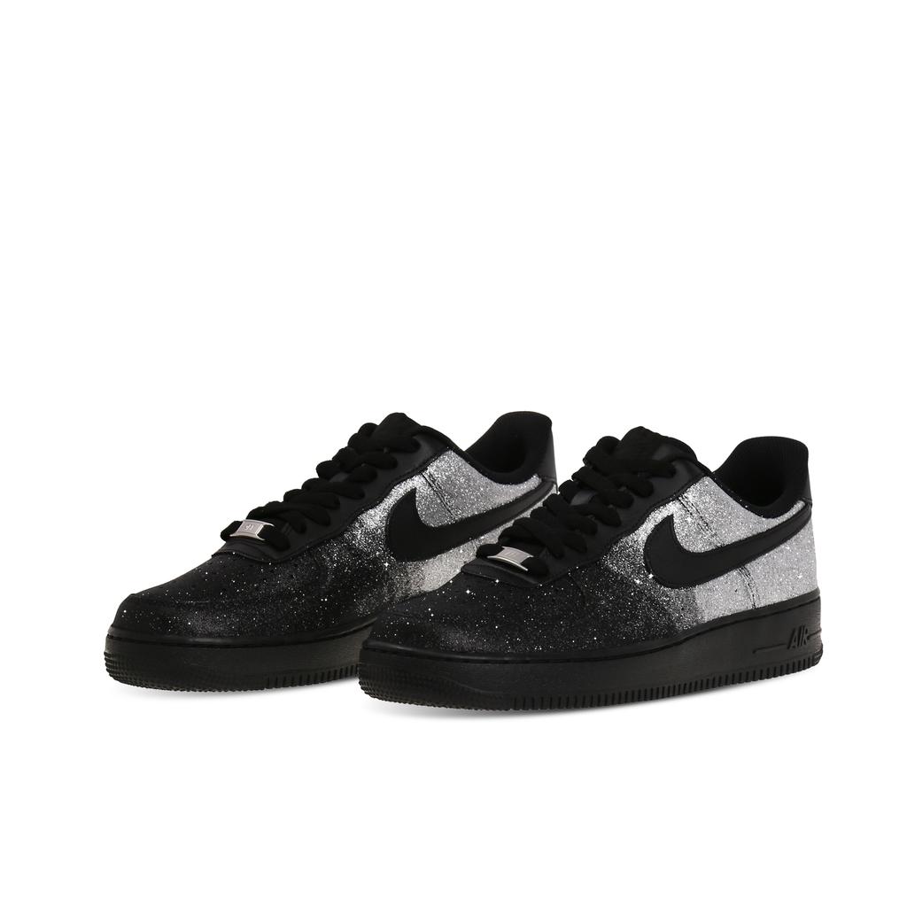 Nike Air Force 1 Height Increasing Low top Skateboard Shoes Unisex Black Silver CW2288-001(Team133-)