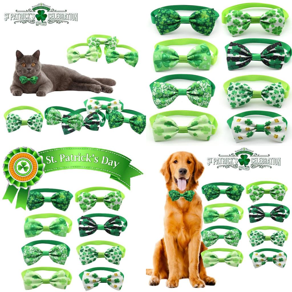 Glückliches Grün Kariertes Halsband Haustierzubehör für den St. Patrick's Day
