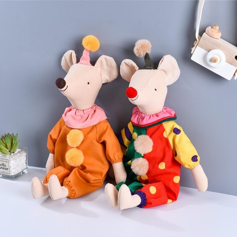 With Clown Clothes Little Mouse Rat Toy Cotton Fabric Stuffed Animal Toy Room Decor