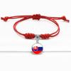 Red Bracelet Trendy With Timeless Gem European Country Flags Unisex Material Mixed