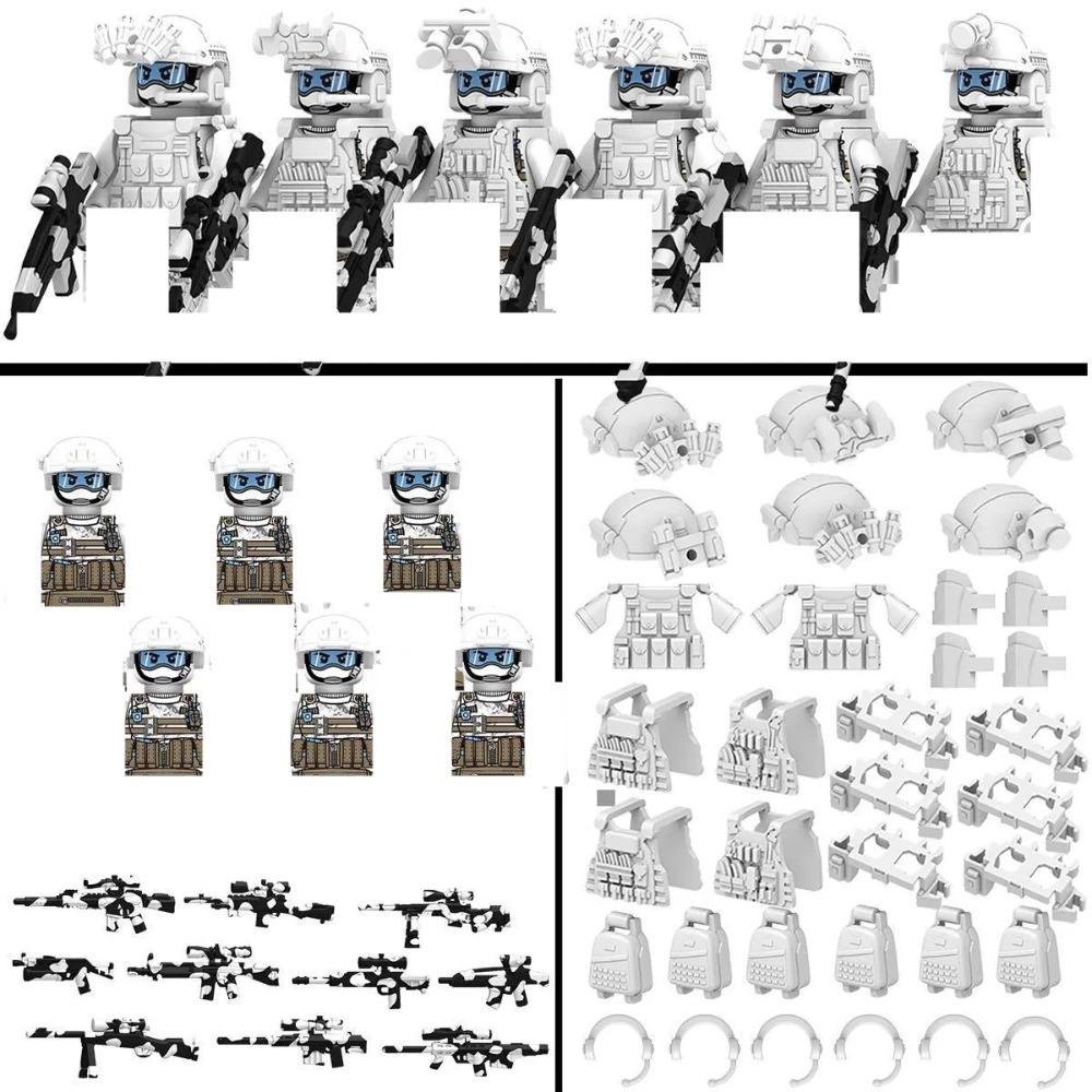 Military Special Forces MOC Building Block SWAT Ghost Commando Figures Police Soldiers Army Gun Weapons Children's Toy Gifts