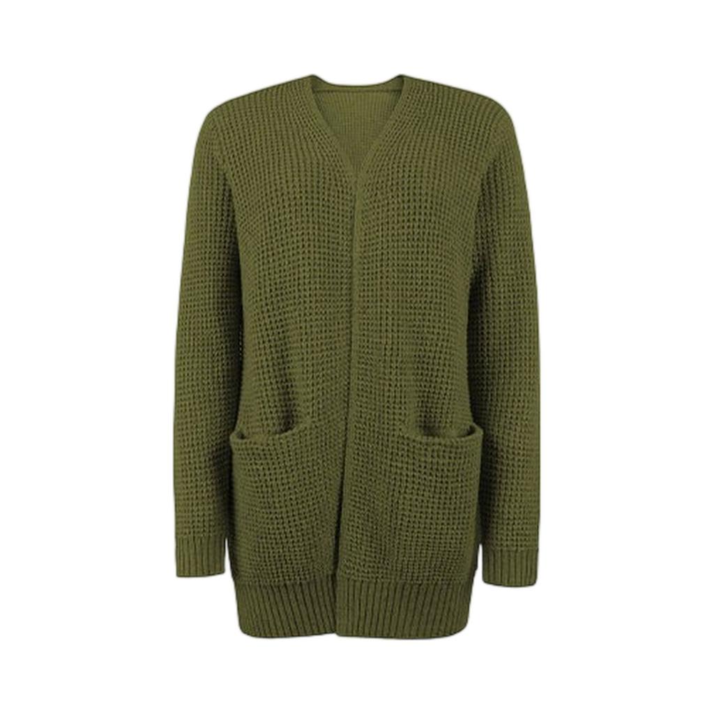 Casual Minimalist Cardigan Knit Outerwear For Women