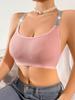 U Neck Silver Ribbon Tank Top Dzianinowy Halter Crop Top Kobiety Lato Camis Klatka piersiowa Camisole Moda Casual Tuba Damska Bezrękawnik Cropped Kamizelka