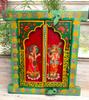 Hand Painted God Ganesha Wooden Window: Hindu Wall Decor Jharokha