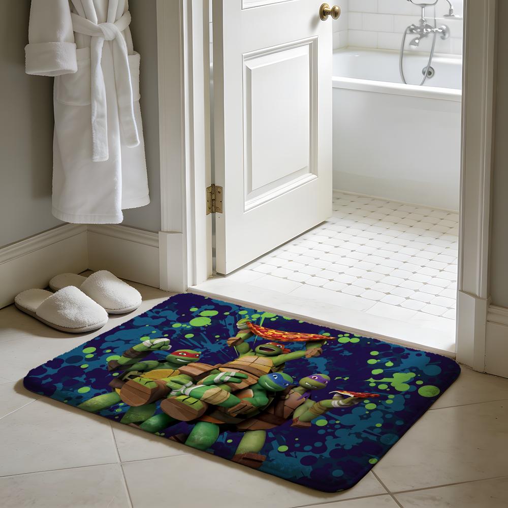 Anime NNinja Turtles Floor Mat Soft Flannel Absorbent Mat Non-Slip Rug Home Bedroom Bathroom