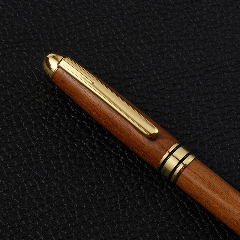 Brass ballpoint pen, business signature pen, wooden business gift pen