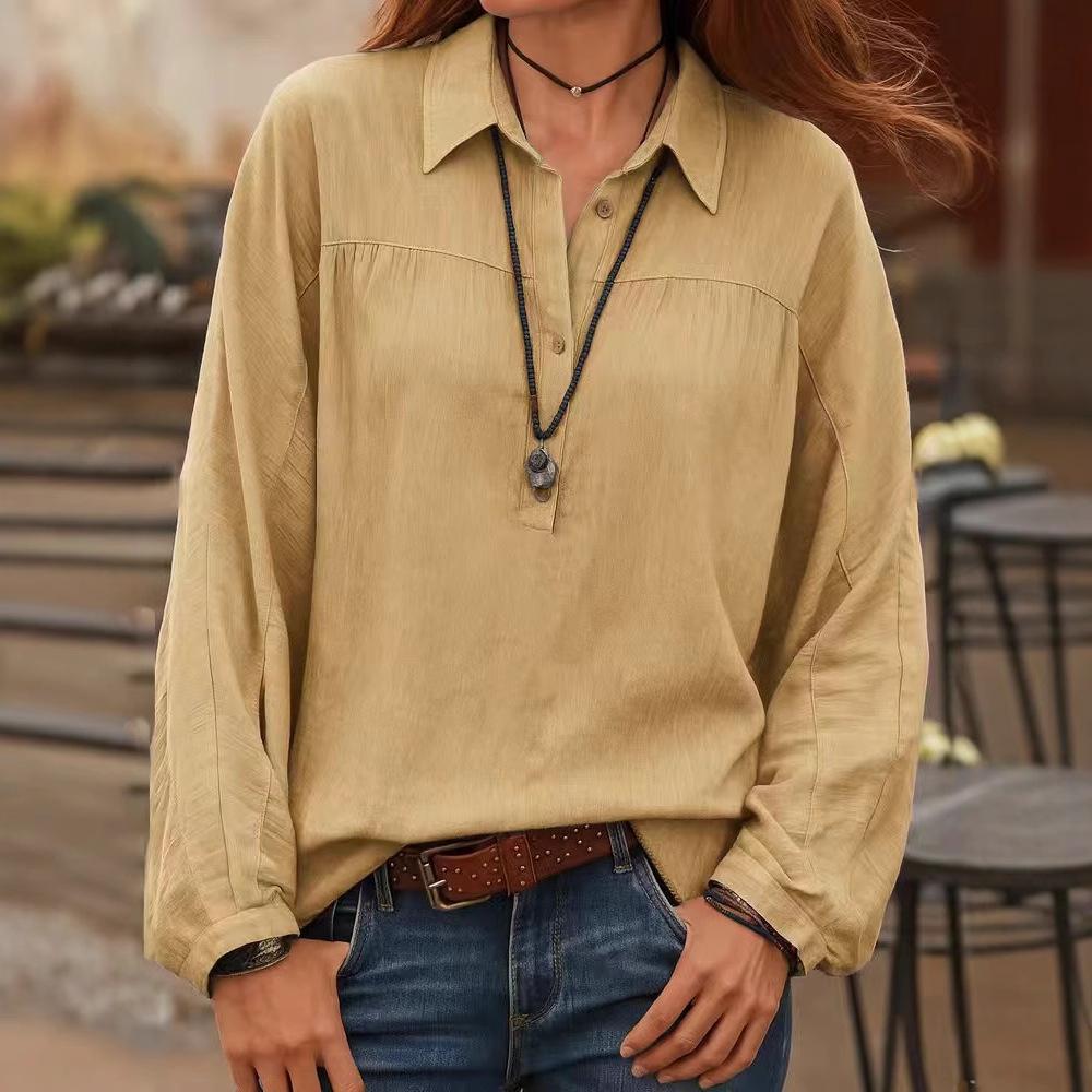 2025 New Women's Casual Long Sleeve Lapel Regular Multicolor Women's Tops Shirt