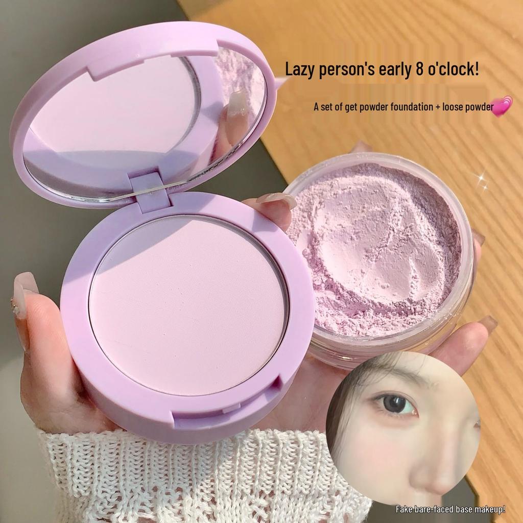 SHAQINUO Dual-Effect Translucent Loose Powder: Foundation, Touch-up, Concealer, Contour, Blush, Brighten, Highlight & Set