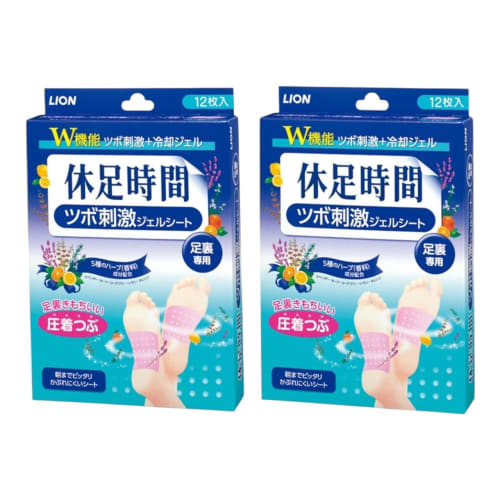 Kyusoku Jikan Acupressure Gel Sheets, 12 sheets (4 sheets x 3 packs) x 2 boxes