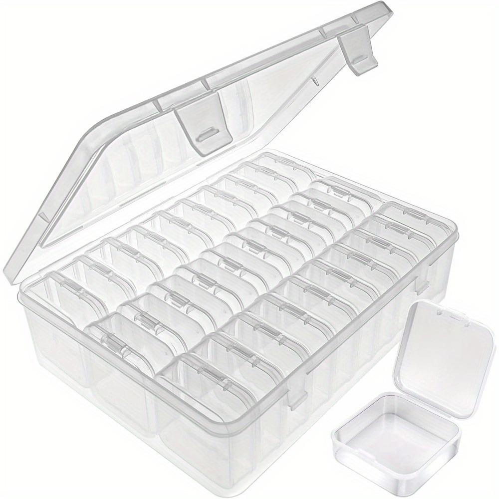 Transparent Compartmentalized Bead Storage Box - Small Square Plastic Set