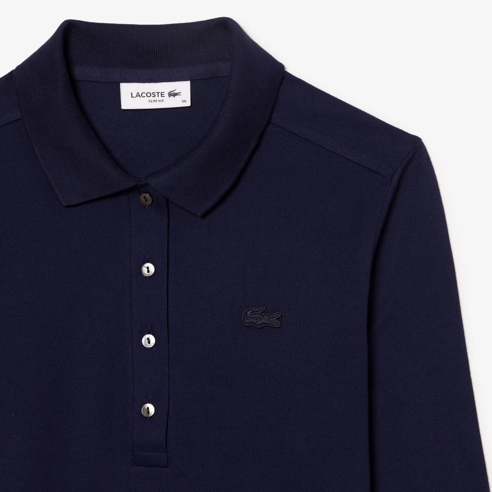 [Lacoste] Women's Slim Fit Long Sleeve Polo Shirt PF5464-55N166