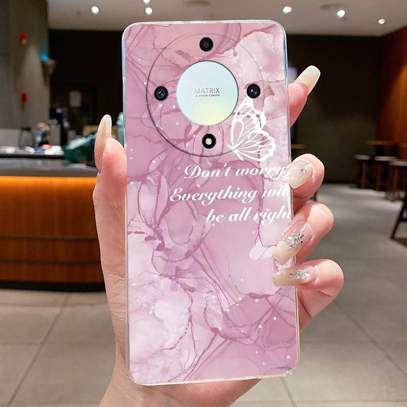 For Honor X50 5G Case Luxury Flower Painted Cover Clear Soft Silicone Phone Case For Honor X 40 50 X40 X50 5G Back Covers Bumper