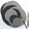 Grey Handwoven Coasters Cotton Rope Braided Placemats Cup Pad Table Decor Heat Resistant Table Mat Cup