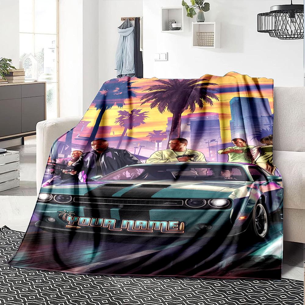 Gta Personalized Name Blanket Gift Personalized Blanket Comfortable Throw For Couch Home Decor Bed Sofa for All Occasions