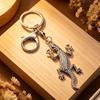 Schlüsselanhänger Anhänger Funkelnde Strasssteine Gecko Form Zinklegierung Schlüsselhalter mit Galvanisiertem Karabinerhaken Rucksack Zubehör