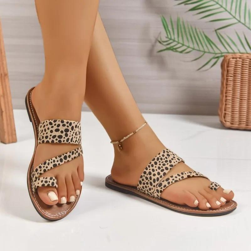 

Fashion Roman Sandals Summer New Round Toe Cover Toe Suede Cover Toe Non-Slip Wear-Resistant Plus Size Flat Cool Mopping 36 серый