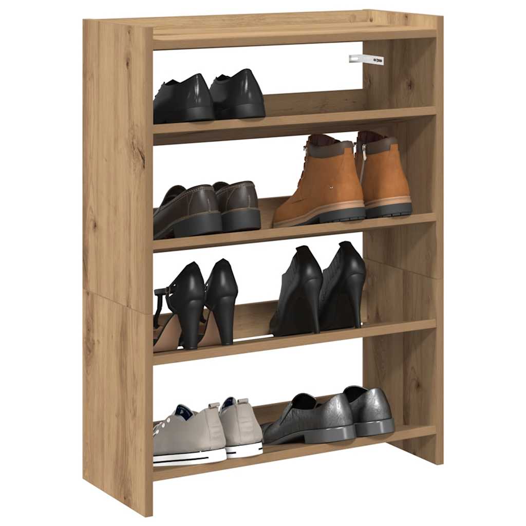 Artisan Oak Shoe Rack 60 x 25 x 81 cm Engineered Wood