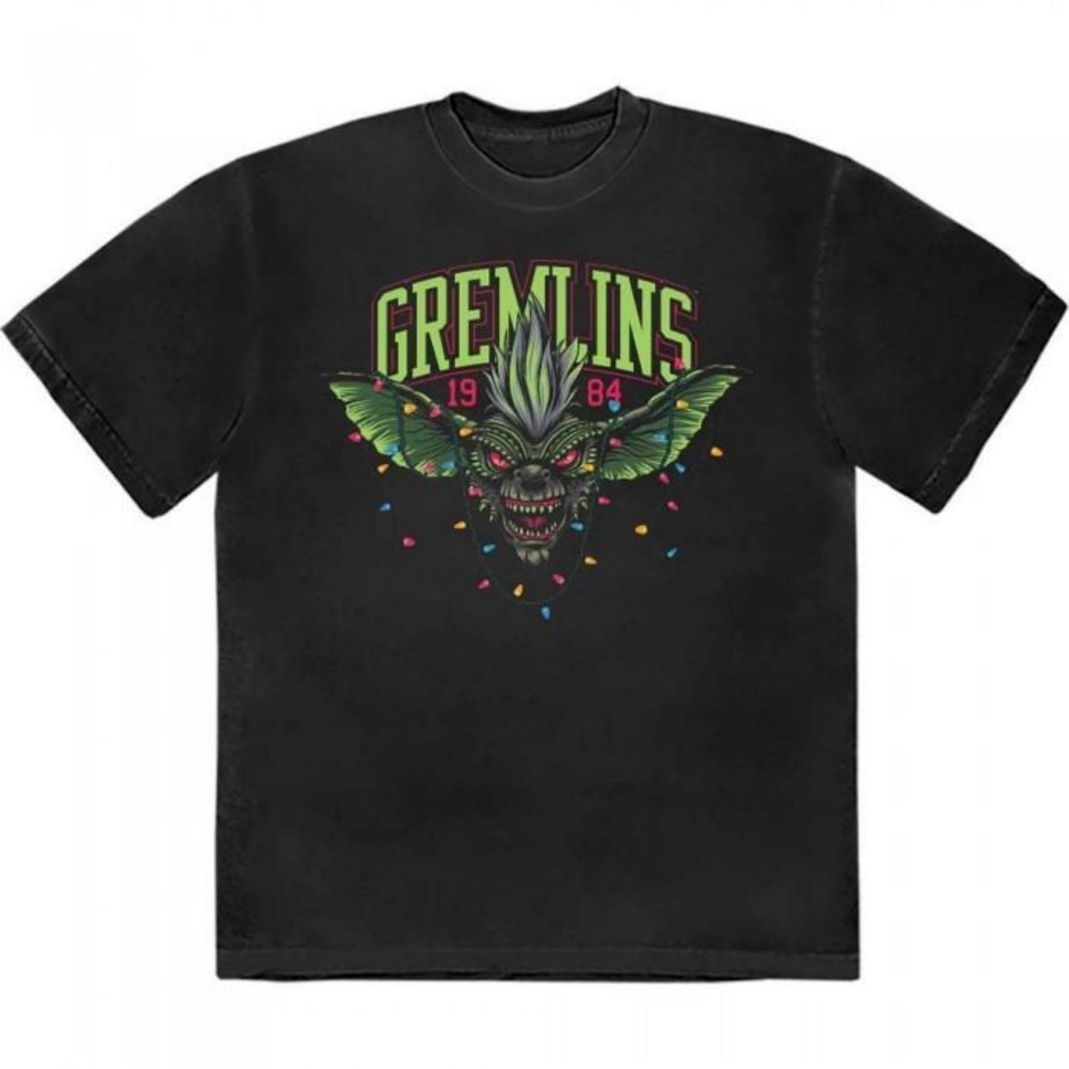 Gremlins Unisex Adult 1984 Stripe Xmas Lights T-Shirt XXXXL