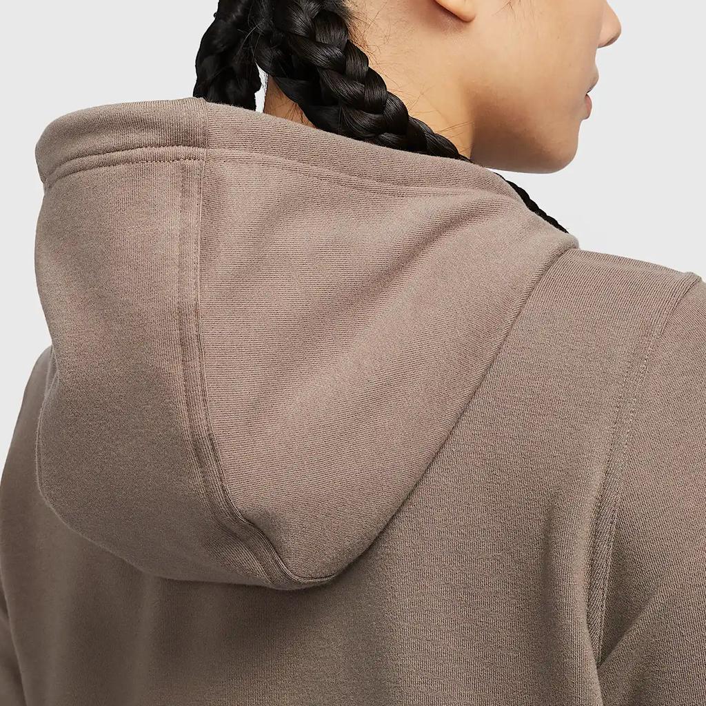 Nike Einfarbiges Logo Kapuzen-Langarm-Sweatshirt Damen Oberteile Braun FB5199-233