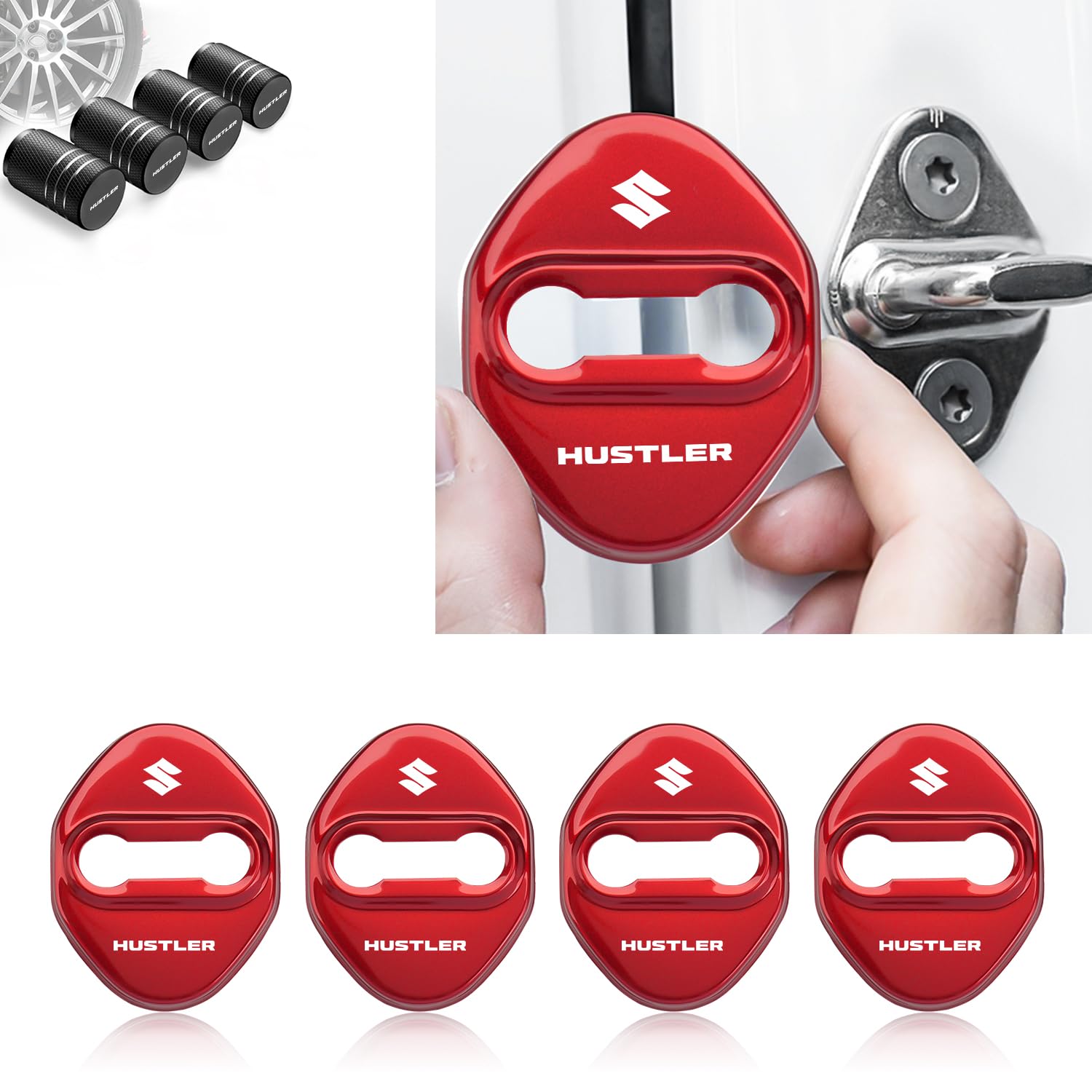 

Для аксессуаров Suzuki Hustler Крышка дверного фиксатора Для автомобиля Hustler Специальный дизайн Новая модель красный