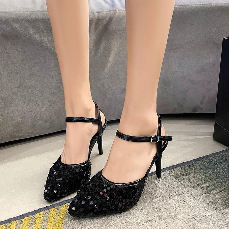 Fashion New Style Luxury Fashionable Designder Women's Noble Ladies Women's Heel Shoes Shiny Women's Popular Wedding Party Zapatos Mujer