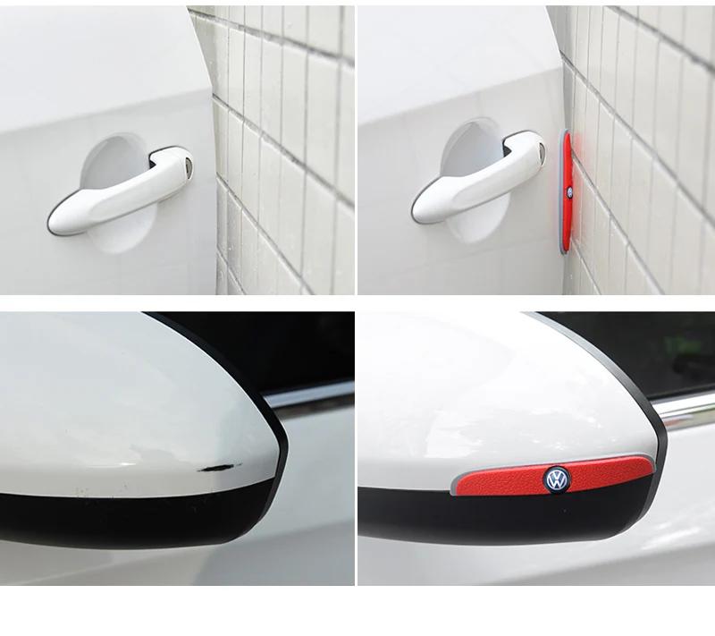 qwe3Car Sticker For VW Volkswagen Jetta MK5 Golf 4Pcs Car Door Rearview Mirror Anti-Collision Strip Stickers Accessories For Volkswa