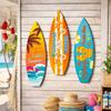 Retro Beach Surfboard Decor Summer Beach Themed Surfboard Ornaments  Living Room