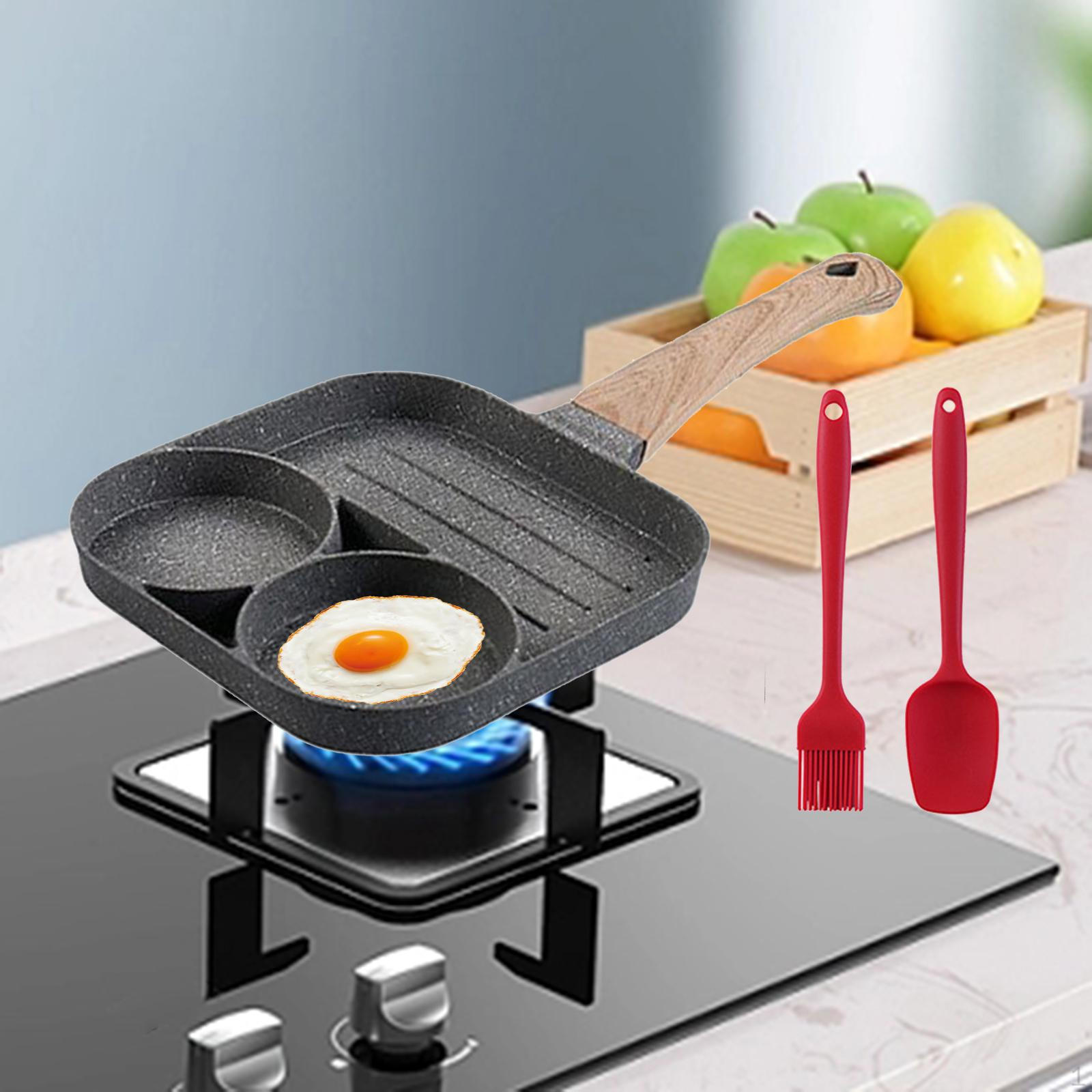 

Egg Frying Pan Cooker Molds Even Heating Non Stick Pancake for Burger Crepes Sausage Two Hole