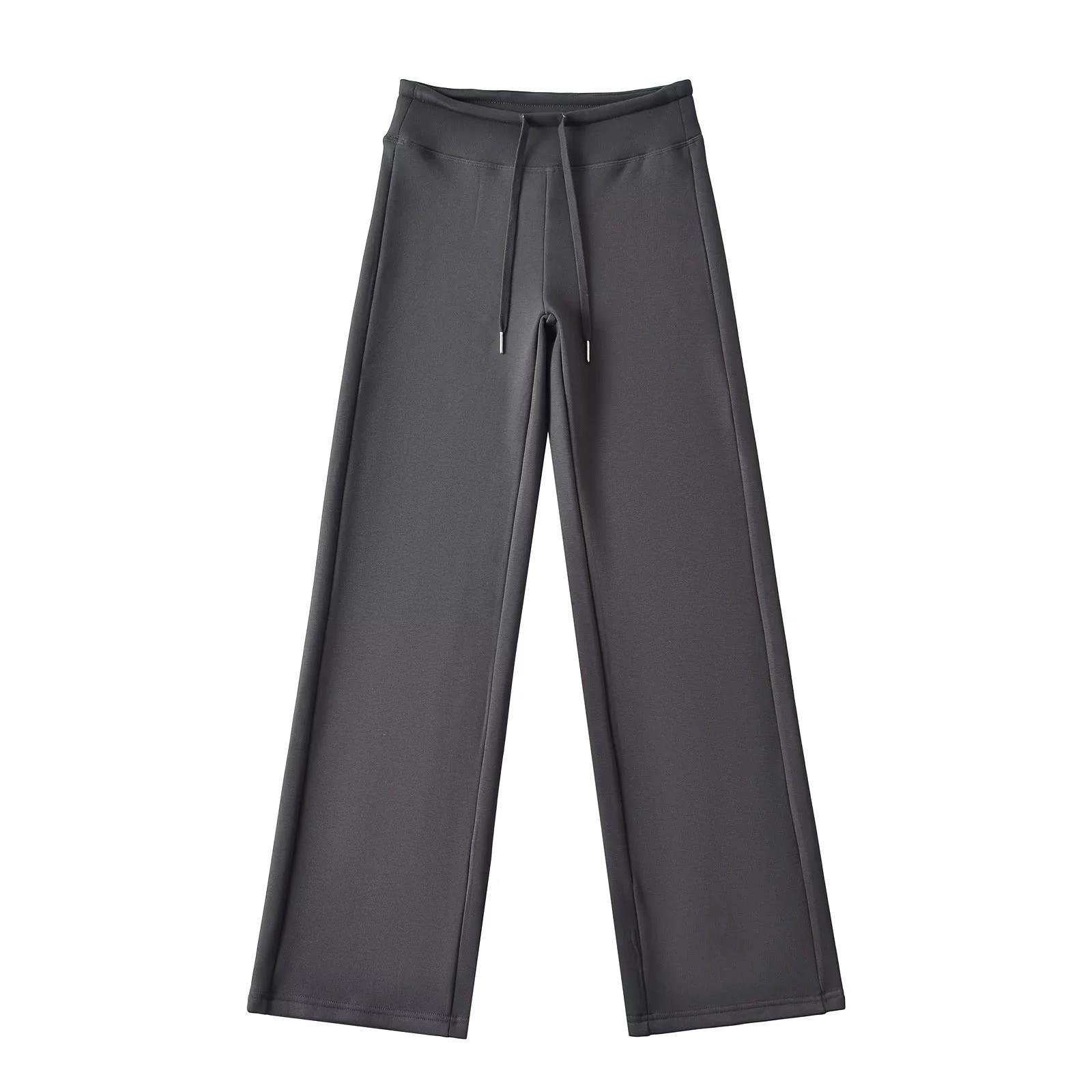 

Флисовые вязаные брюки широкие от бедра Spicy Girl - Весна 2025 Повседневные облегающие спортивные штаны Small