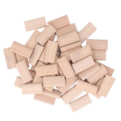 50 STÜCKE Holzdübelstopper Buche Einsteckdübelblock für Holzbearbeitung Möbelverbindung 6x20x40MM