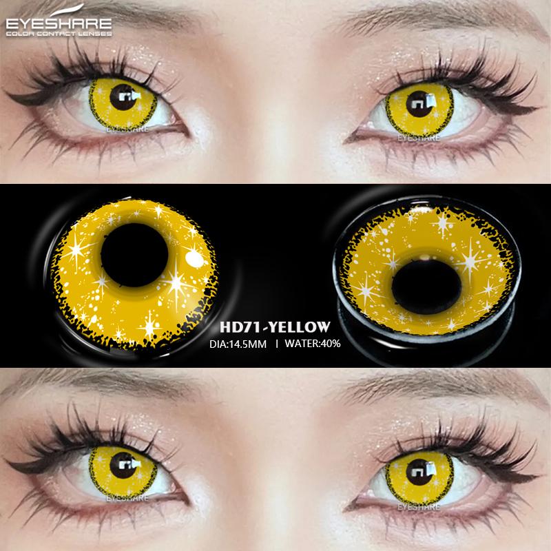 Eyeshare 1 Paar Halloween Farbige Kontaktlinsen für Augen Cosplay Linsen Anime Kosmetik Make-Up Lila Farbige Linsen Rote Augen