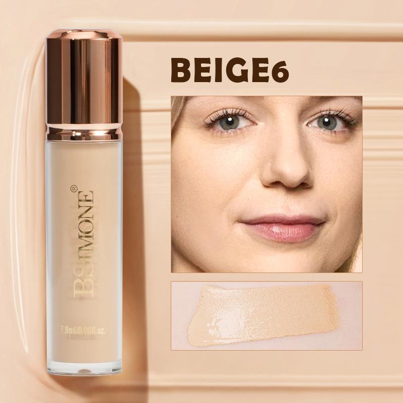 Bsimone Face Liquid Foundation Base Full Coverage Oil-Control Long Wear Smooth Lightweight Natural Cover Waterproof Matte