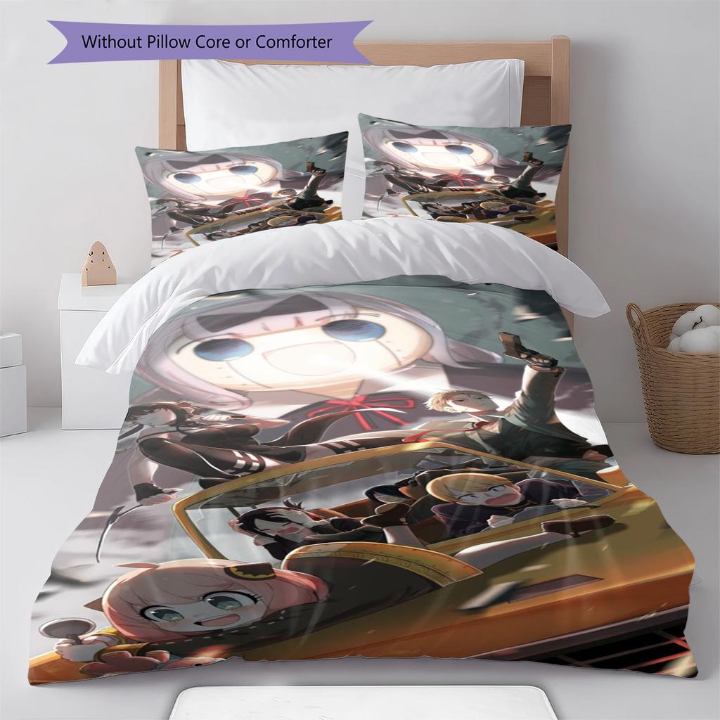 Set Copripiumino Trapuntato con Fantasia Cartone Animato Federa Decorazione per la Casa Regalo di Compleanno (1 * copripiumino + 2 * federa, senza nucleo)