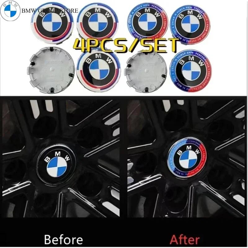 BMW GROUP 4Pcs 56/68mm Car Wheel Center Hub Cap For BMW E87 M Performance E36 E46 E60 E90 E91 E92 E93 F30 F20 M3 Car Accessories