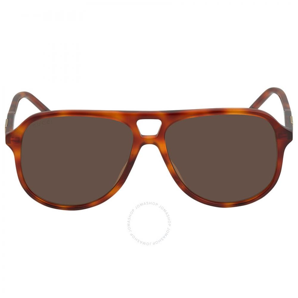 

Gucci Brown Pilot Men s Sunglasses GG1156S 003 57
